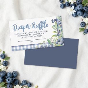 Berry Sweet Gingham Blueberry Diaper Raffle Enclosure Card