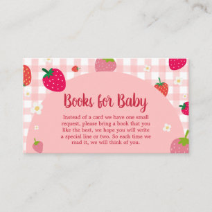 Berry Sweet Gingham Strawberry Books for Baby Enclosure Card