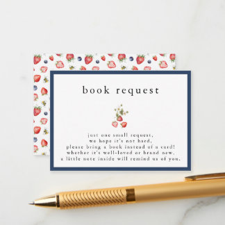 Berry Sweet Girl Baby Shower Book Request Enclosure Card