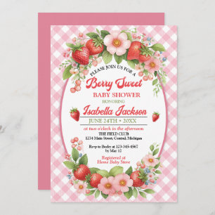 Berry Sweet Girl Baby Shower Invitation