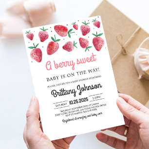 Berry Sweet Girl Baby Shower Invitation