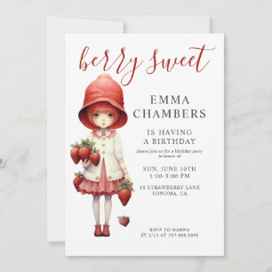Berry Sweet Girl Birthday Party Invitation