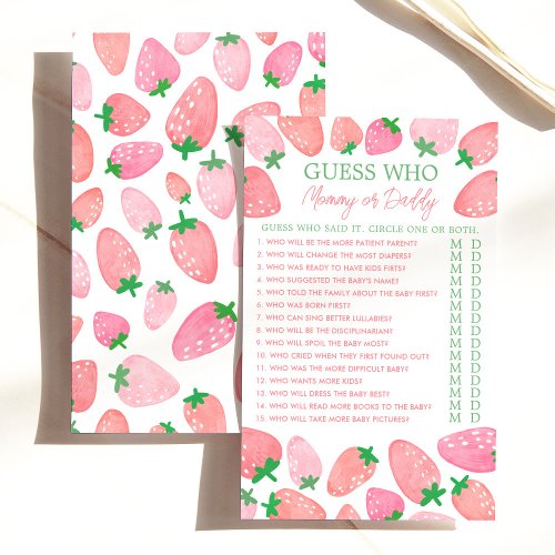 Berry Sweet Guess Who Baby Shower Game