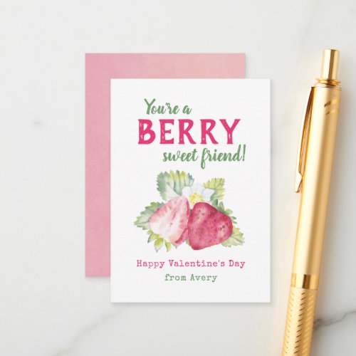Berry Sweet Kids Classroom Valentines Cards