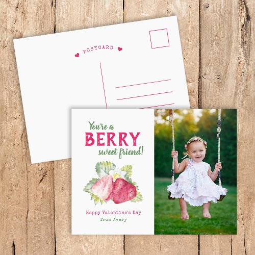 Berry Sweet Kids Photo Valentines Day Holiday Postcard