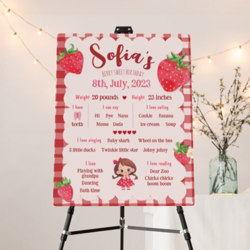 Berry Sweet Little Girls Information Foam Boards