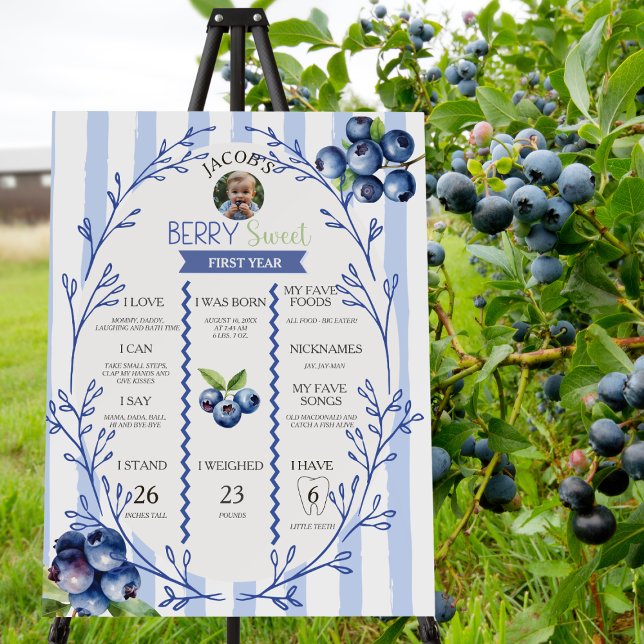 Berry Sweet Milestone Birth Stats Sign (Berry Sweet Milestone Birth Stats Sign)