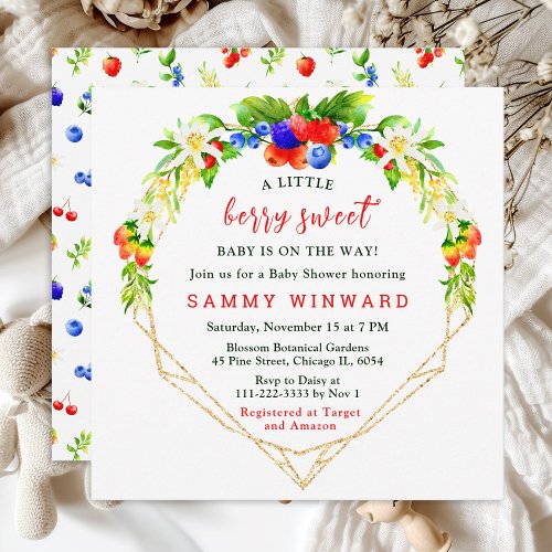 Berry Sweet Mixed Berries Baby Shower Invitation