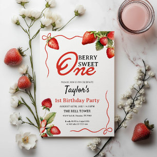 Berry Sweet One 1st Birthday Invitation