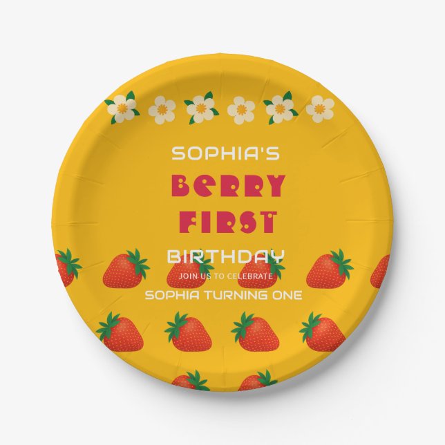 Berry Sweet Party Paper Plates (Front)