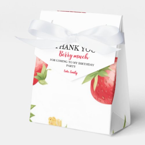 Berry Sweet PartyStrawberry Girls Birthday Party Favor Boxes