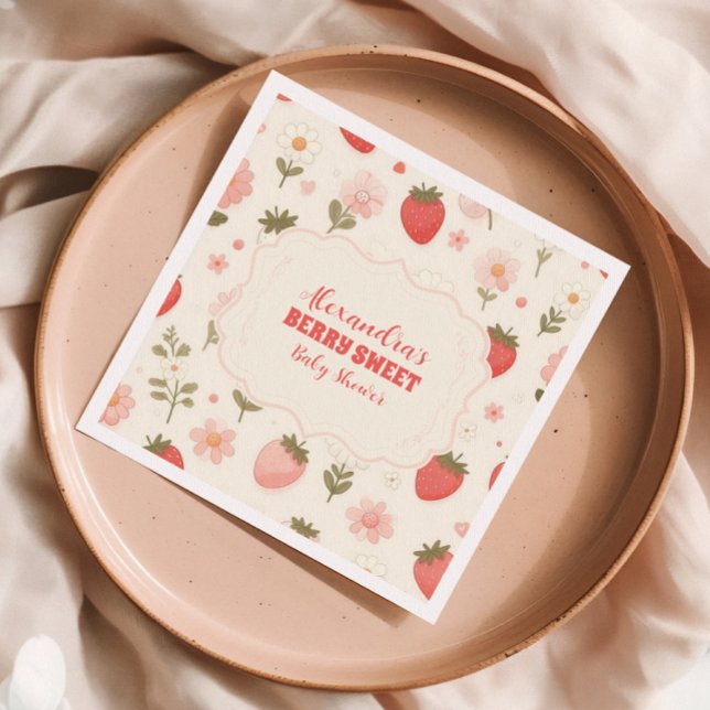 Berry Sweet Pink Coquette Baby Napkins (Creator Uploaded)