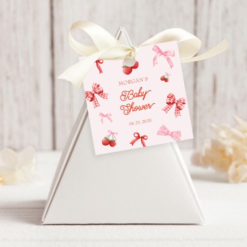Berry Sweet Pink Coquette Baby Shower Favor Tags