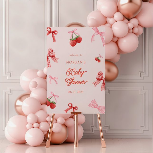 Berry Sweet Pink Coquette Baby Shower Foam Board (Creator Uploaded)