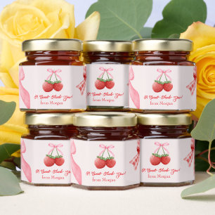 Berry Sweet Pink Coquette Baby Shower Honey Jar Favors