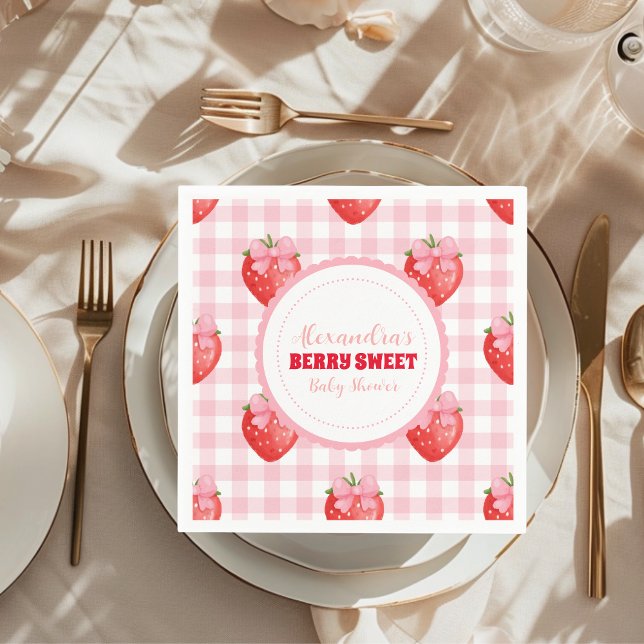 Berry Sweet Pink Coquette Baby Shower  Napkins (Creator Uploaded)