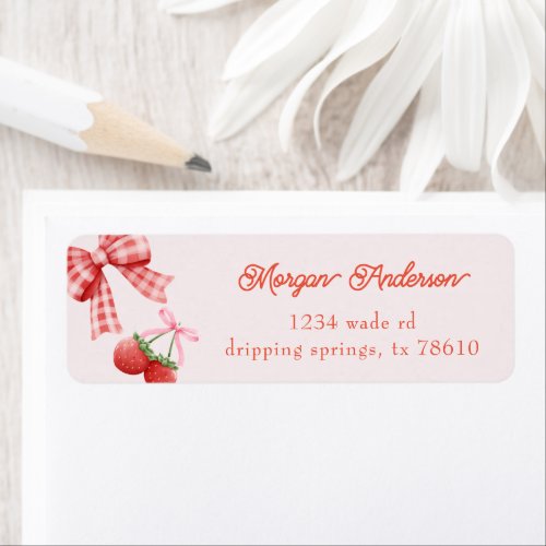 Berry Sweet Pink Coquette Return Address Label