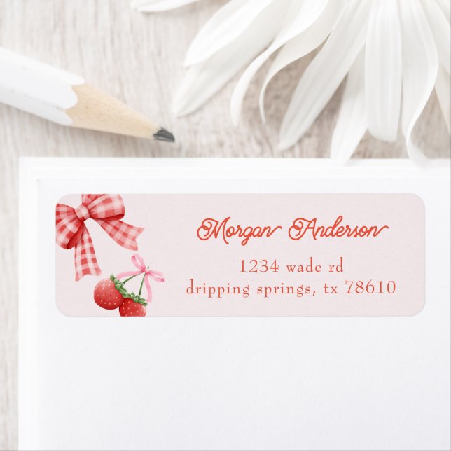 Berry Sweet Pink Coquette Return Address Label (Insitu)