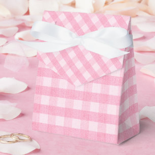 Berry Sweet Pink Gingham Baby Shower Favor Box
