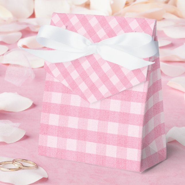 Berry Sweet Pink Gingham Baby Shower Favor Box (Wedding)