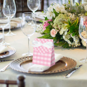 Berry Sweet Pink Gingham Baby Shower Favor Box