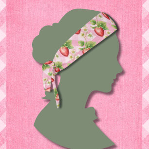 Berry Sweet Pink Gingham Shower Tie Headband