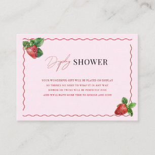 Berry Sweet Pink & Red Strawberry Display Shower Enclosure Card