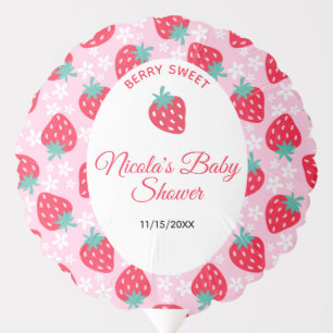 Berry Sweet Pink Strawberry Baby Shower Balloon