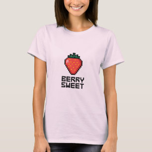 Berry Sweet Pixel Art Strawberry - Cute Minimalist T-Shirt