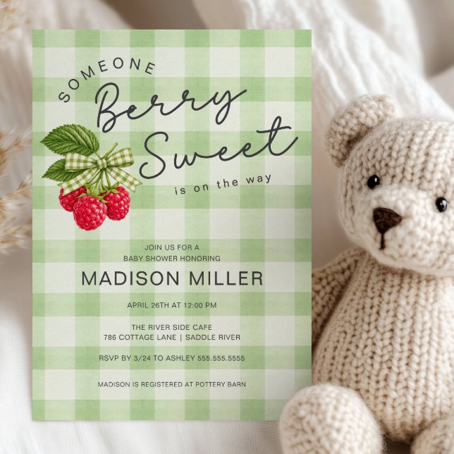 Berry Sweet Raspberry Baby Shower Invitation (Creator Uploaded)