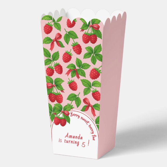 Berry Sweet Raspberry Kids Birthday Party -  Favor Boxes (Front)