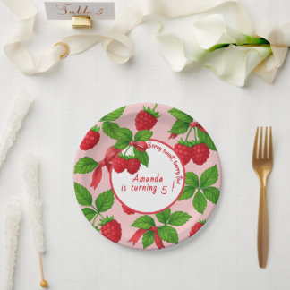 Berry Sweet Raspberry Kids Birthday Party - Paper Plates