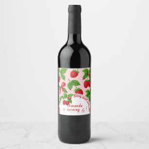 Berry Sweet Raspberry Kids Birthday Party -  Wine Label