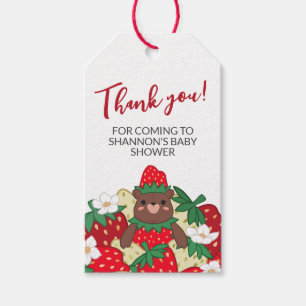 Berry Sweet Red Strawberry Baby Shower Thank You Gift Tags