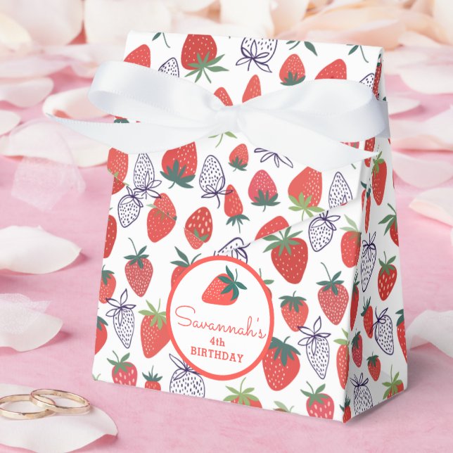 Berry Sweet Red Strawberry Birthday Favor Box (Wedding)