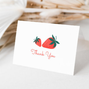 Berry Sweet Red Strawberry Thank You Card