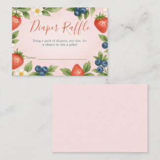Berry Sweet Rustic Design Diaper Raffle Card
