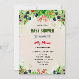Berry sweet shower birthday invitation