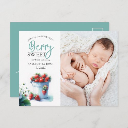 Berry Sweet Sip and See Baby Shower Invites