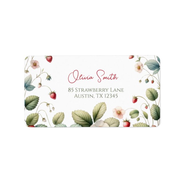 Berry Sweet Strawberries Address Label (Front)