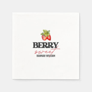 Berry Sweet Strawberries Baby Shower Napkins