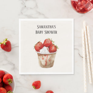 Berry Sweet Strawberries Baby Shower Napkins