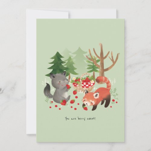 Berry Sweet Strawberries in the Woods Holiday Card