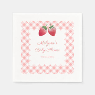 Berry Sweet Strawberries Theme Baby Shower Party Napkins