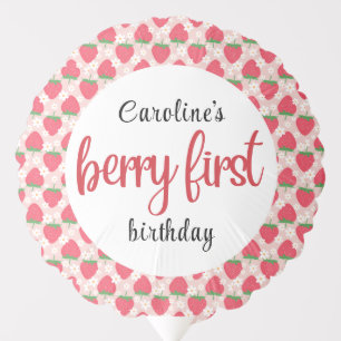 Berry Sweet Strawberry 1st Birthday Party Balloon