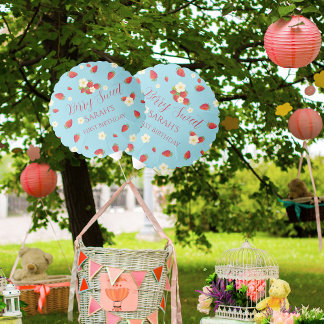 Berry Sweet Strawberry 1st Birthday Party Balloon