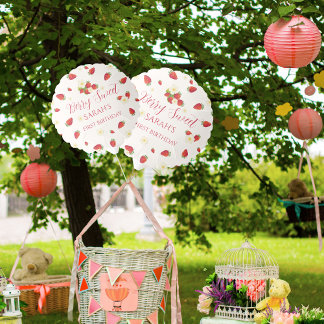 Berry Sweet Strawberry 1st Birthday Party Balloon