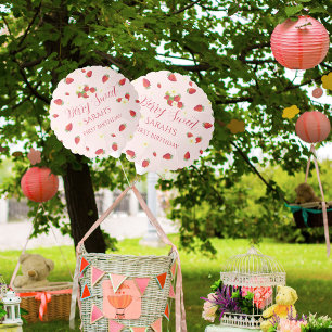 Berry Sweet Strawberry 1st Birthday Party Balloon