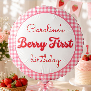 Berry Sweet Strawberry 1st Birthday Party Balloon