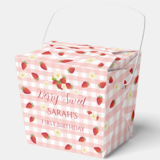 Berry Sweet Strawberry 1st Birthday Party Gift  Favor Boxes